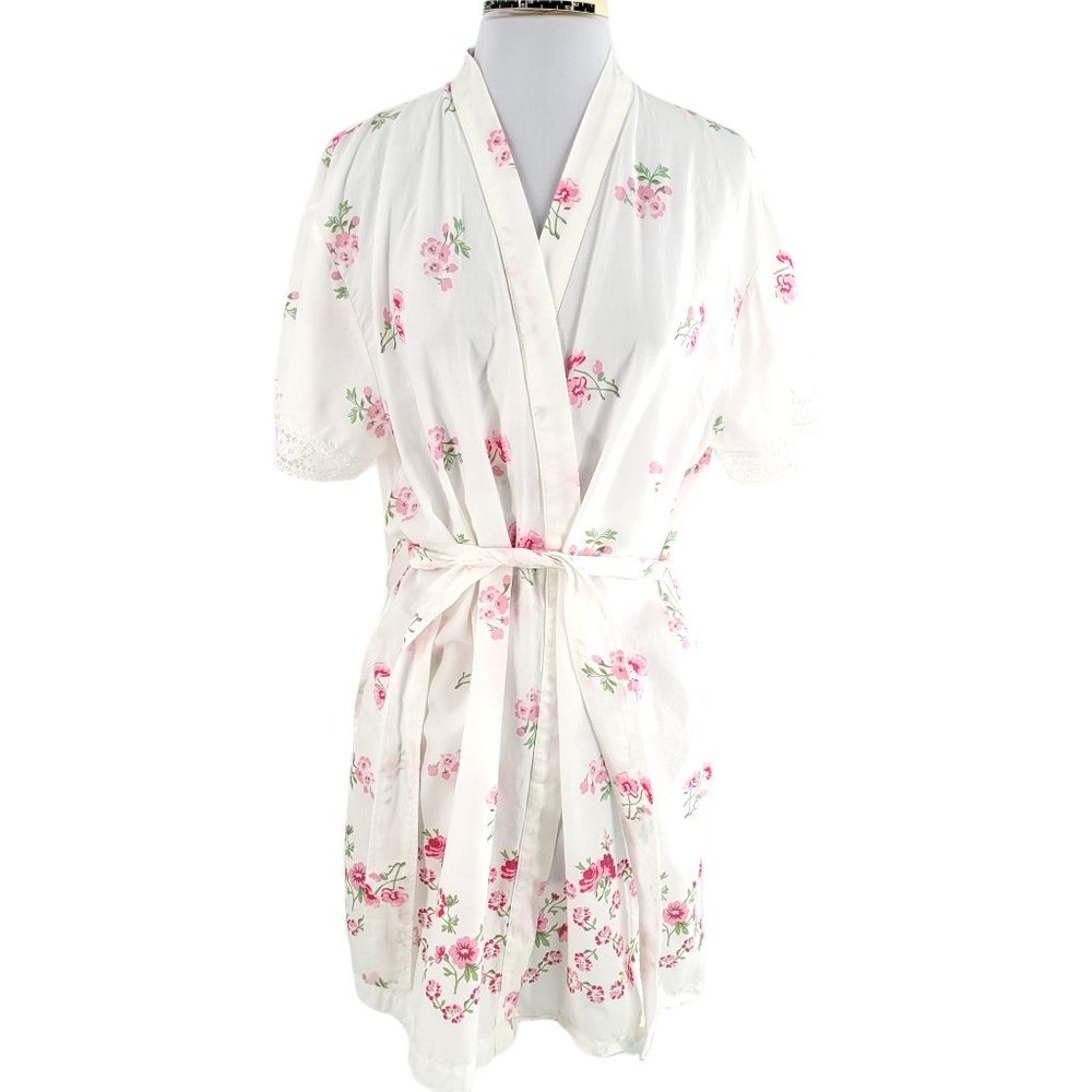 Vintage Laura Ashley Robe Size M Floral Cotton